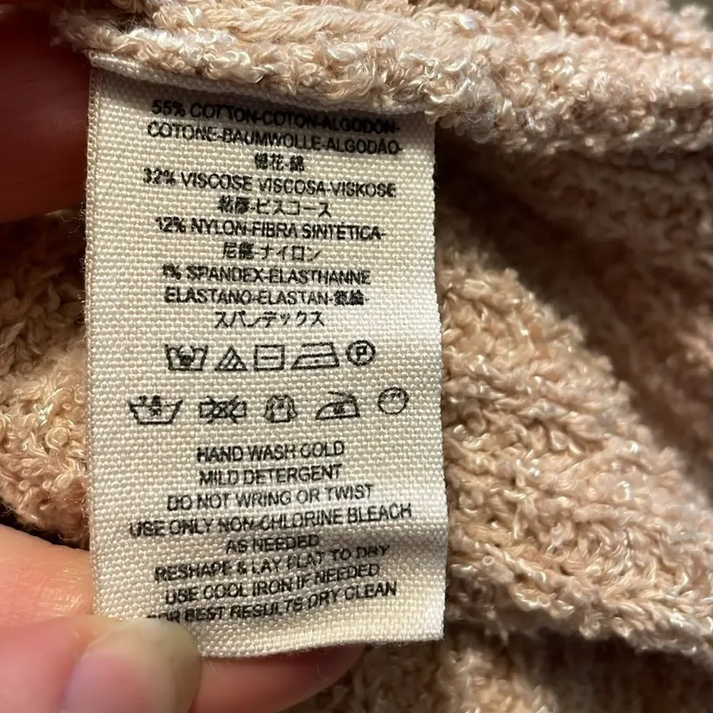 Free People Edessa Cowl Neck Pullover Sweater Tan
